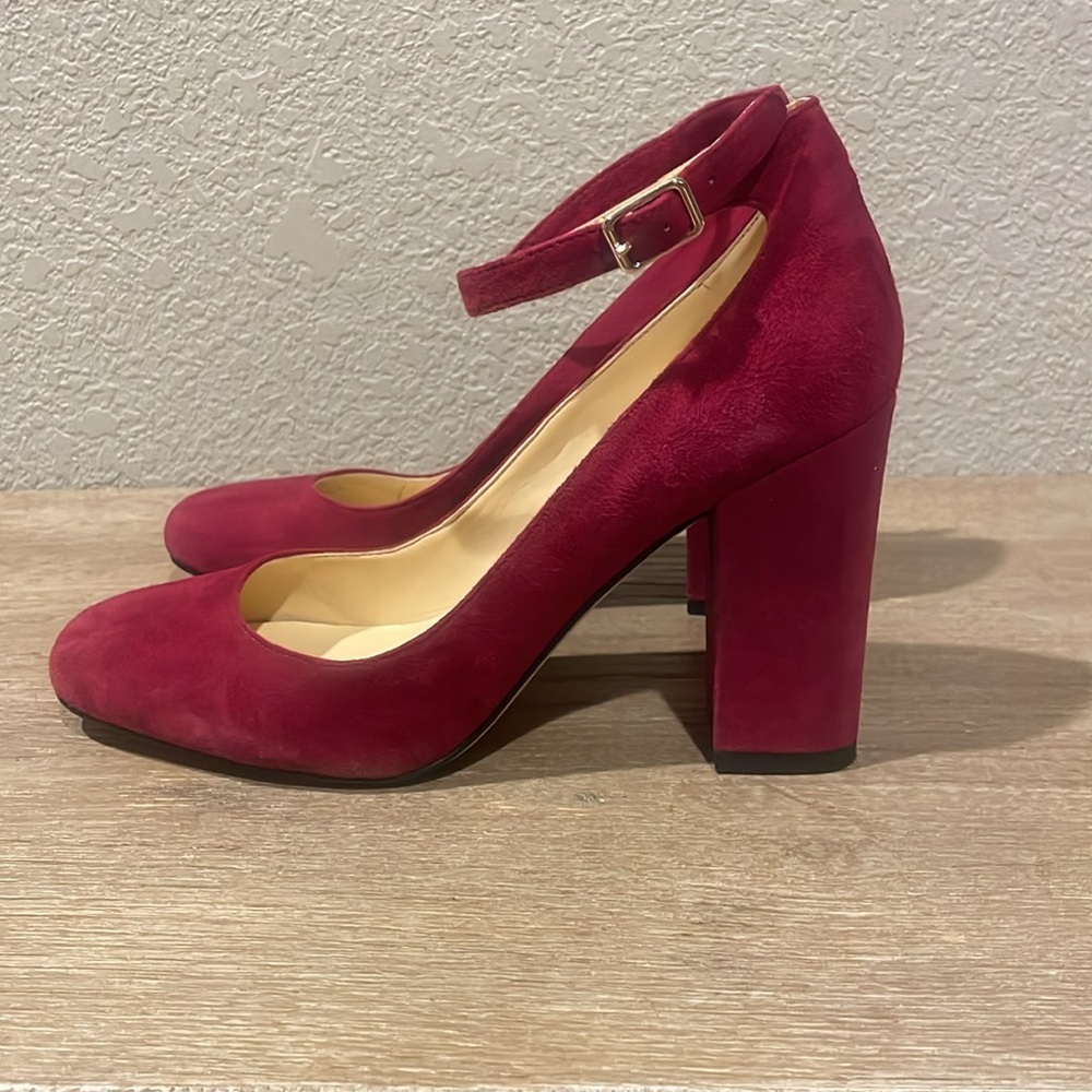 Ivanka Trump 'Oasia' Ankle Strap Maroon Suede Pumps